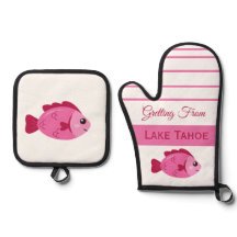 Retro-Lake-Abenteuer Rosa Fisch Vintage-Design