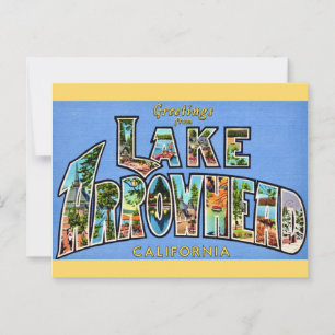 Retro Lake Arrowhead  Postkarte