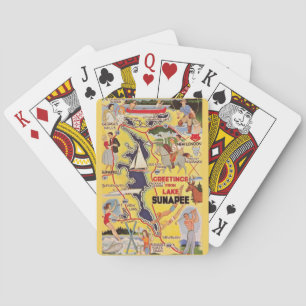 Retro Lake Sunapee NH Spielkarten