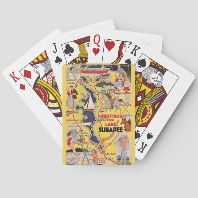 Retro Lake Sunapee NH Spielkarten (Rückseite)