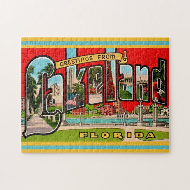 Retro Lakeland Florida Puzzle (Horizontal)