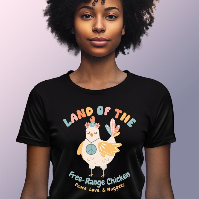 Retro Land of Free Range Chicken T-Shirt (Von Creator hochgeladen)