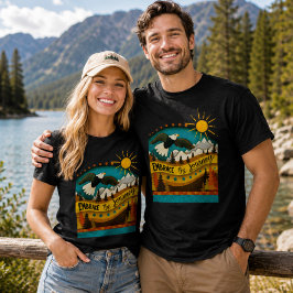 Retro Landscape Zitat Eagle farbenfroh T-Shirt