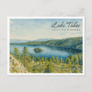 Retro-Landschaft am Lake Tahoe – Kalifornien und N Feiertagspostkarte