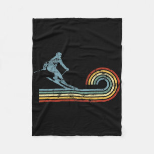 Retro Langlauf Skilanglauf Skifahrer Wintersport Fleecedecke