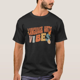 Retro Language Arts Vibes Lehrerin Frauen Kinder T-Shirt