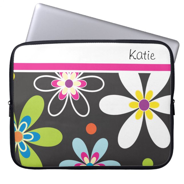 Retro Laptop-Hülsen des Friedens   zeichen-| Laptopschutzhülle (Vorderseite)