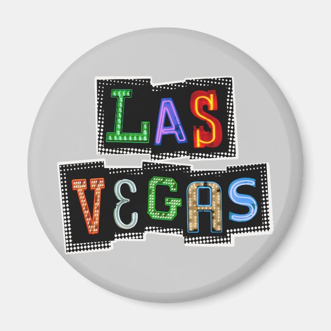 Retro Las Vegas Neon Magnet (Vorne)
