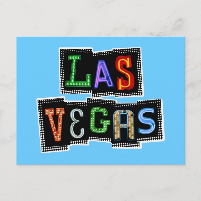 Retro Las Vegas Neon Postkarte (Vorderseite)