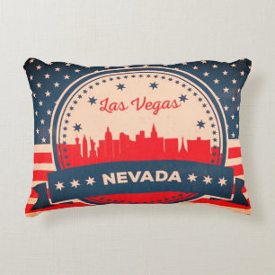 Retro Las Vegas Nevada Skyline Zierkissen