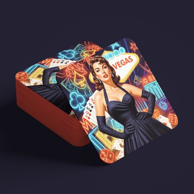 Retro Las Vegas Pin-up Getränkeuntersetzer (Von Creator hochgeladen)