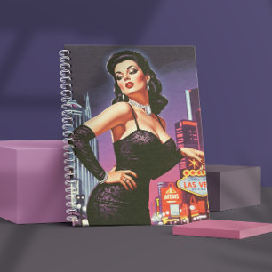 Retro Las Vegas Pin-up Notizbuch