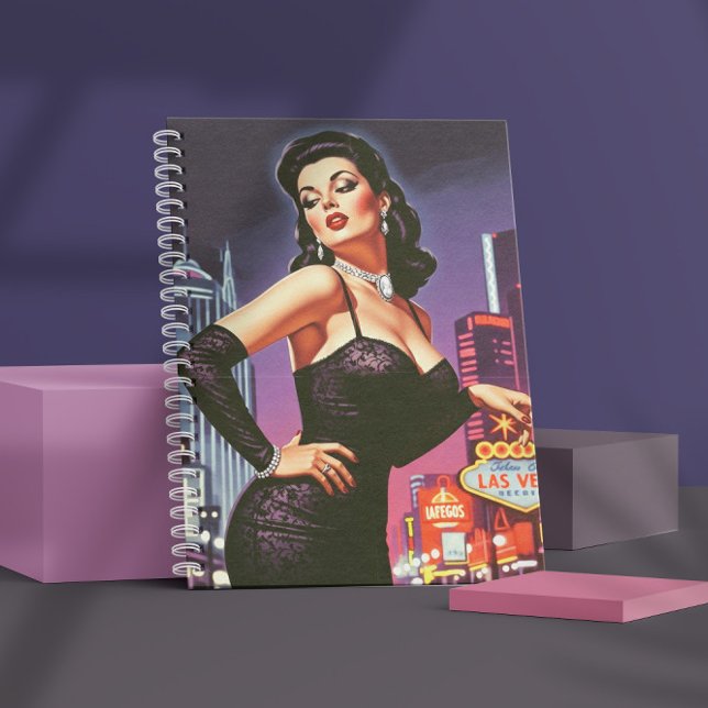 Retro Las Vegas Pin-up Notizbuch (Von Creator hochgeladen)