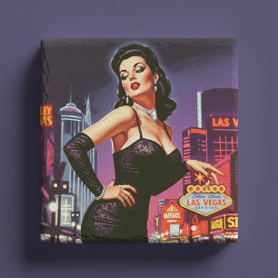 Retro Las Vegas Pin-up Steinuntersetzer