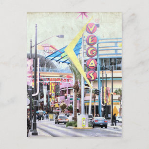 Retro Las Vegas Postkarte