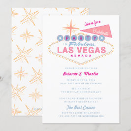 Retro Las Vegas Sign Junggeselinnen-Abschied Einladung