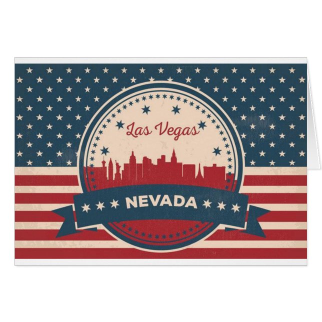 Retro Las Vegas Skyline (Vorderseite (Horizontal))