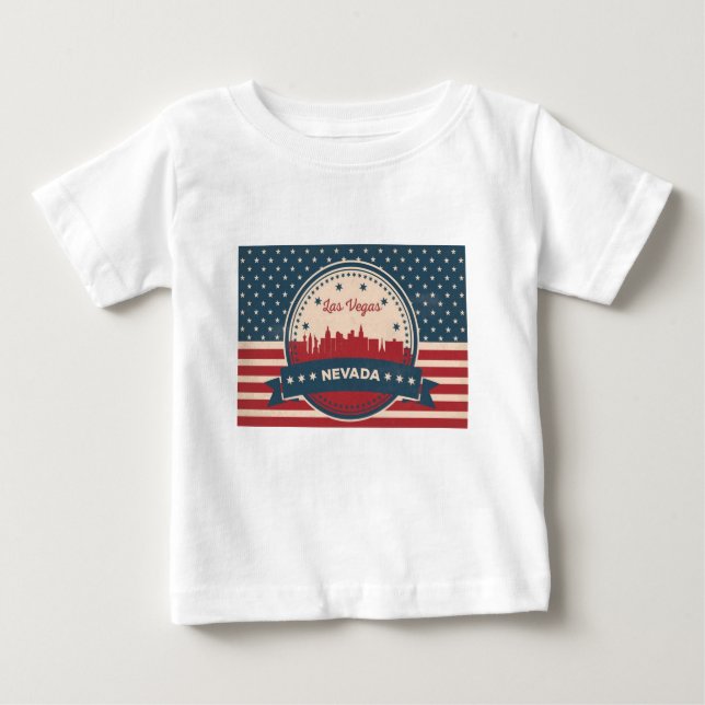 Retro Las Vegas Skyline Baby T-shirt (Vorderseite)