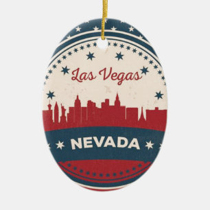 Retro Las Vegas Skyline Keramikornament