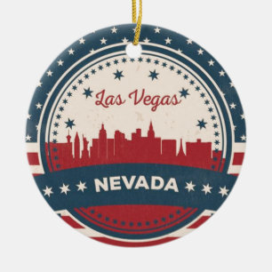 Retro Las Vegas Skyline Keramikornament