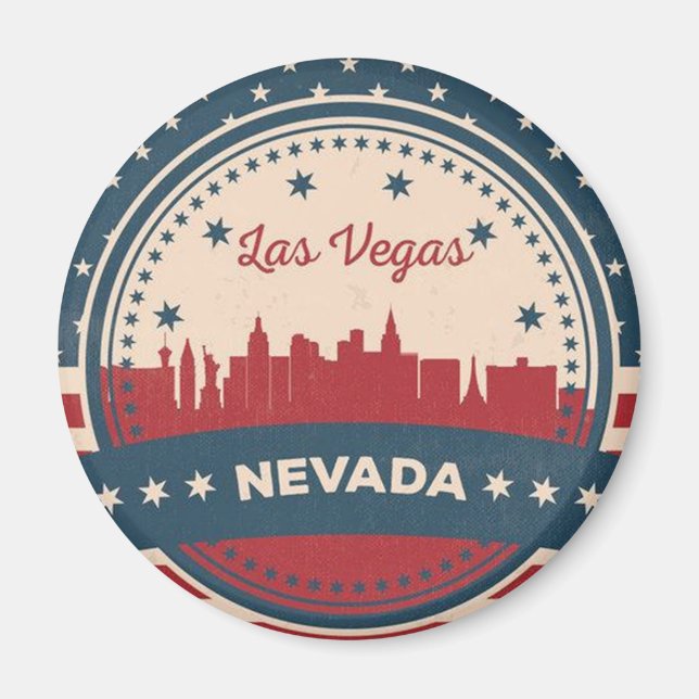 Retro Las Vegas Skyline Magnet (Vorne)