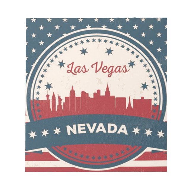 Retro Las Vegas Skyline Notizblock (Vorderseite)