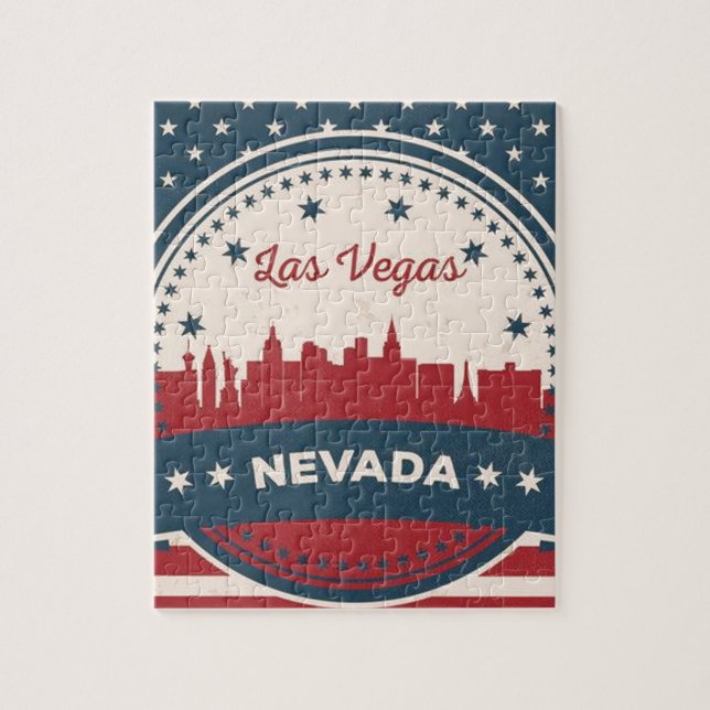 Retro Las Vegas Skyline Puzzle (Vertikal)