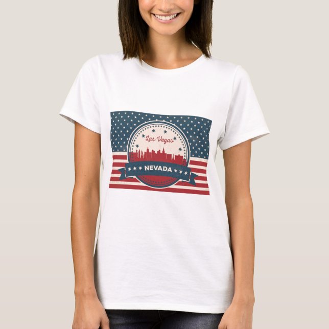 Retro Las Vegas Skyline T-Shirt (Vorderseite)