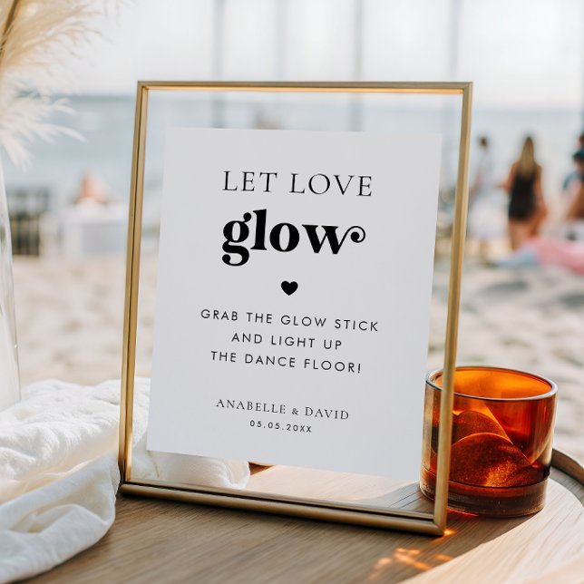 Retro Lass Liebe Glow Stick Dance Floor Wedding Si Poster (Von Creator hochgeladen)