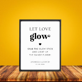 Retro Lass Liebe Glow Stick Dance Floor Wedding Si Poster