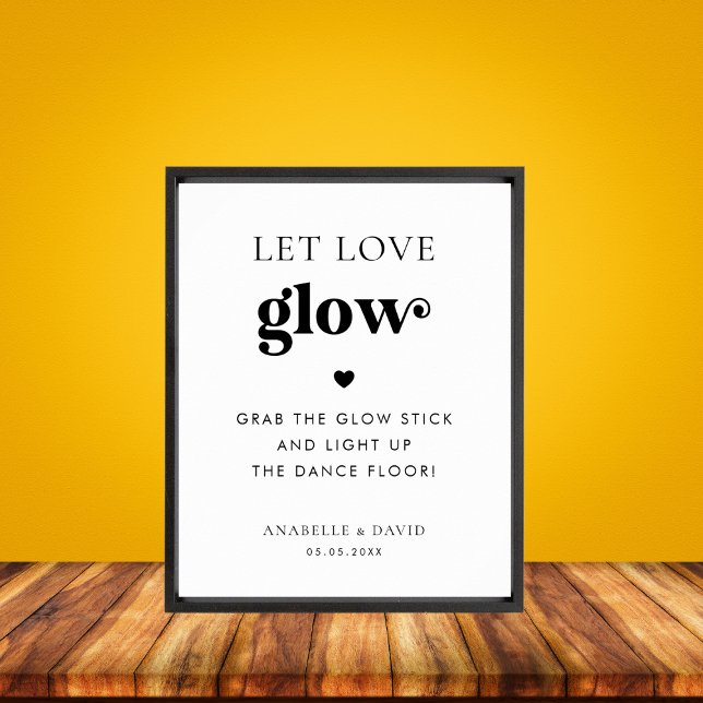 Retro Lass Liebe Glow Stick Dance Floor Wedding Si Poster (Von Creator hochgeladen)