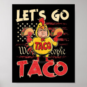 Retro Lass uns Taco Shirt Funny gehen Taco für Poster