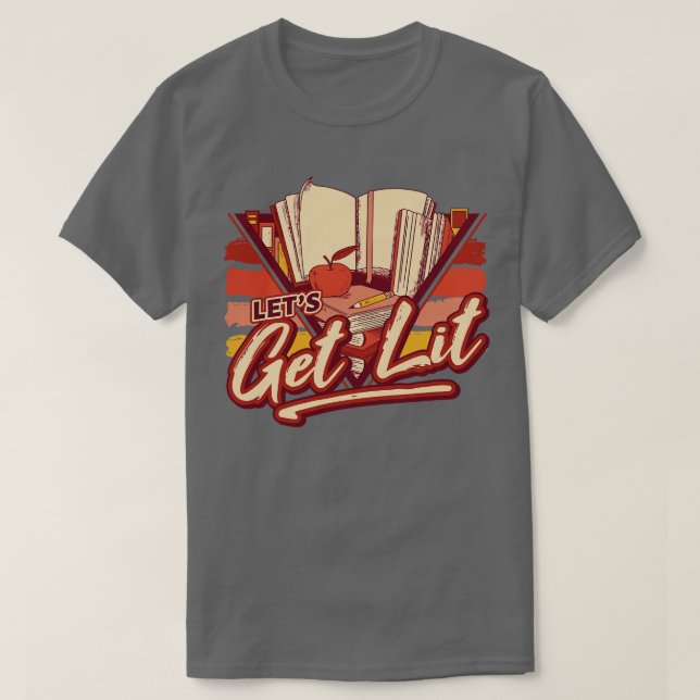 Retro Lasse Lit 90s Style Book Lover Literatur T-Shirt (Design vorne)