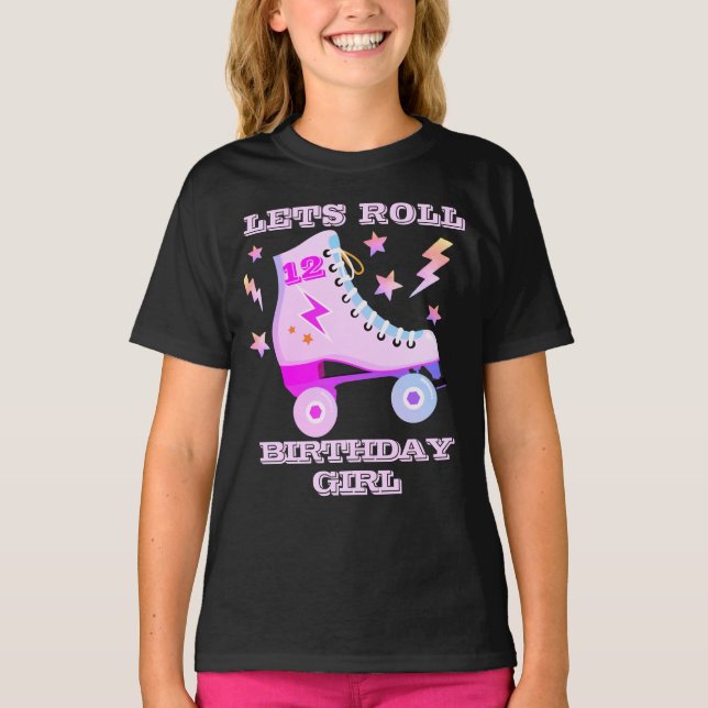 Retro Lasse Roll Roller Skaten Neon Pink T-Shirt (Vorderseite)