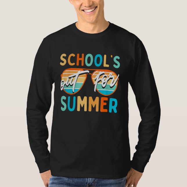 Retro Last Day Of School Schools Out For Summer Te T-Shirt (Vorderseite)