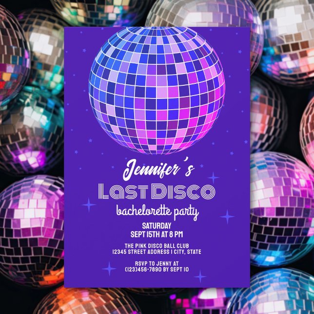 Retro Last Disco 70er Glitz und Glam Bachelorette Einladung (Von Creator hochgeladen)