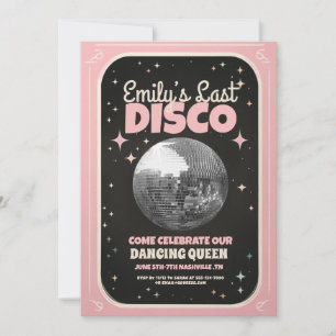 Retro Last Disco Bachelorette Wochenende Einladung