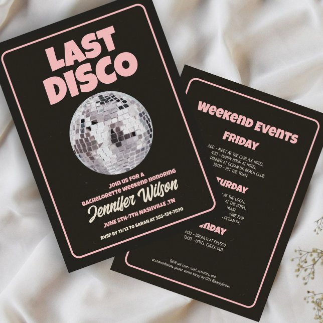 Retro Last Disco Bachelorette Wochenende Einladung (Von Creator hochgeladen)