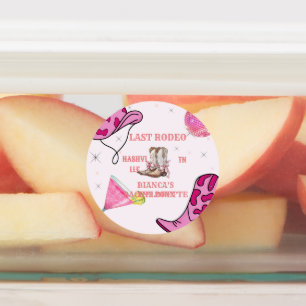 Retro Last Rodeo Cowgirl Western Bachelorette Etiketten