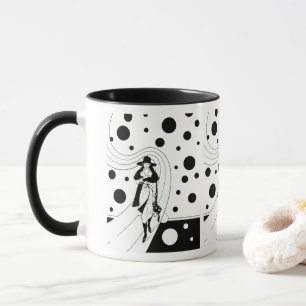 Retro-Laufsteg-Modell, Vintage-Art-Deco-Mode Tasse