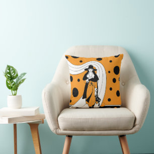 Retro-Laufstegmodel, Vintage Art Deco Mode Kissen