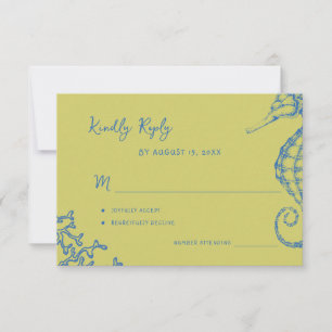 Retro- launige Schrift Strand Ziel Hochzeit RSVP Karte