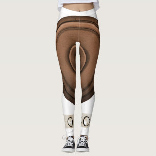 Retro-Lautsprecher: braun, isoliert weiß. Leggings