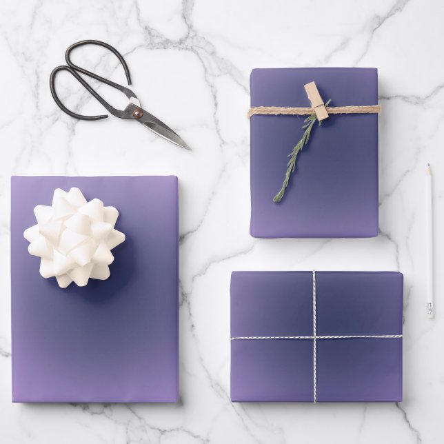 Retro Lavender Lila Gradient Geschenkpapier Set (Vorderseite)