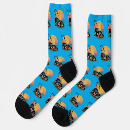 Retro Lawnmäwer Sunset Socken
