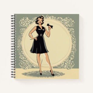 Retro LBD Vintag Chic Little Black Dress Diary Notizbuch