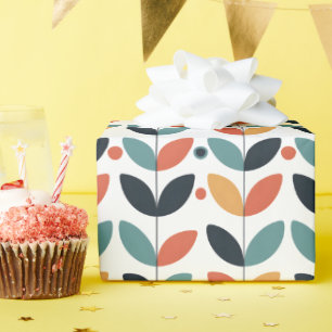 Retro Leaf Mitte Jahrhundert Moderne Geschenkpapier