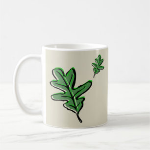 Retro Leaf Print Coffee Tasse