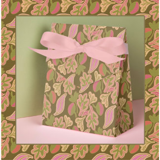 Retro leaves in bohem patterndesign Favor Box Geschenkschachtel