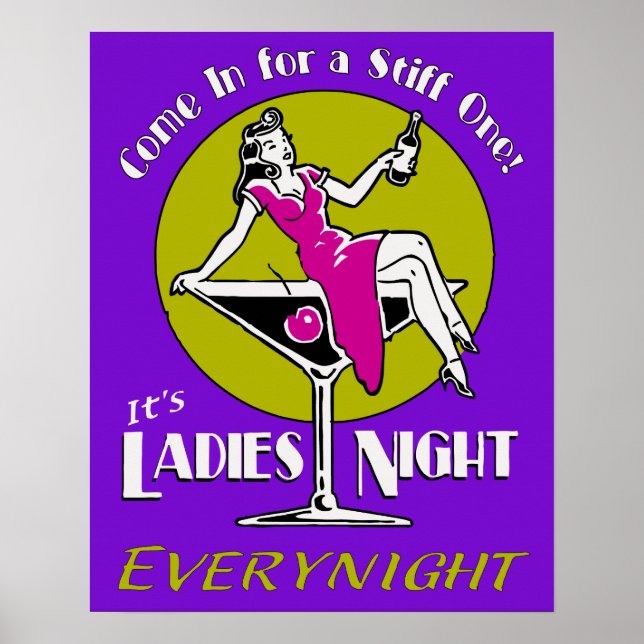 Retro-Lebendige Ladys Night Poster (Vorne)